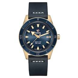 Rado Captain Cook Men's Blue Leather Strap Watch