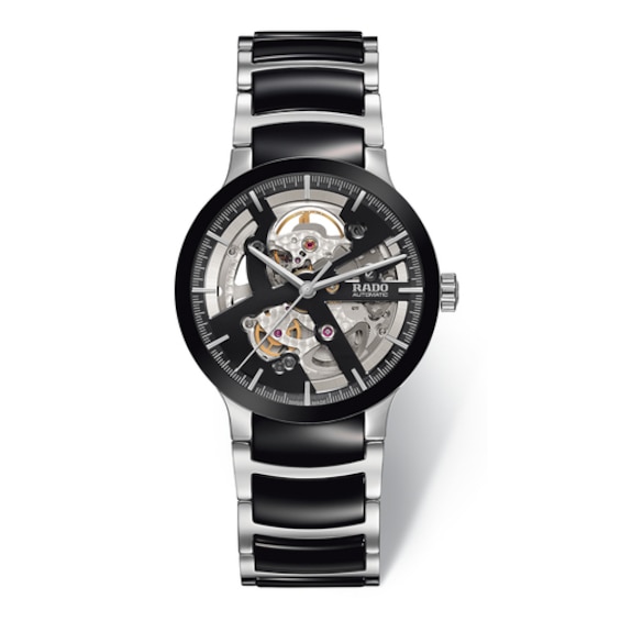 Rado Centrix Mens Skeleton Two Tone Bracelet Watch