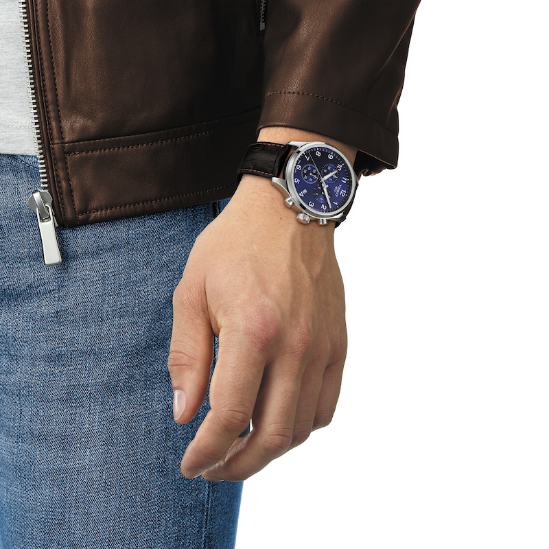 Tissot Chrono XL  45mm Men's Brown Leather Strap Watch