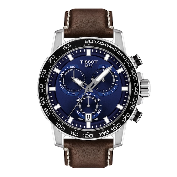 Men's Tissot Supersport Chrono Brown Leather Strap Watch