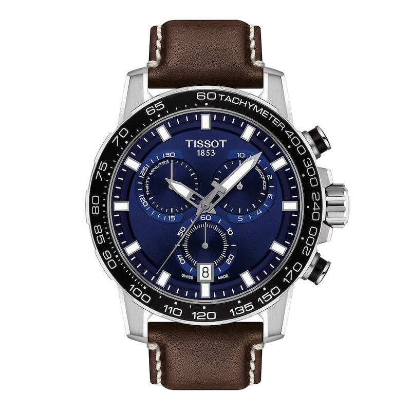 Tissot Supersport Chrono Brown Leather Strap Watch