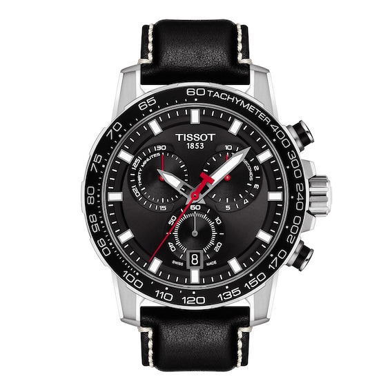 Tissot Supersport Chrono Men’s Black Leather Strap Watch