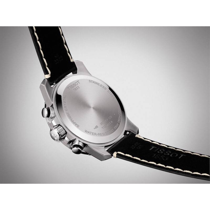 Main Image 6 of Tissot Supersport Chrono Black Leather Strap Watch