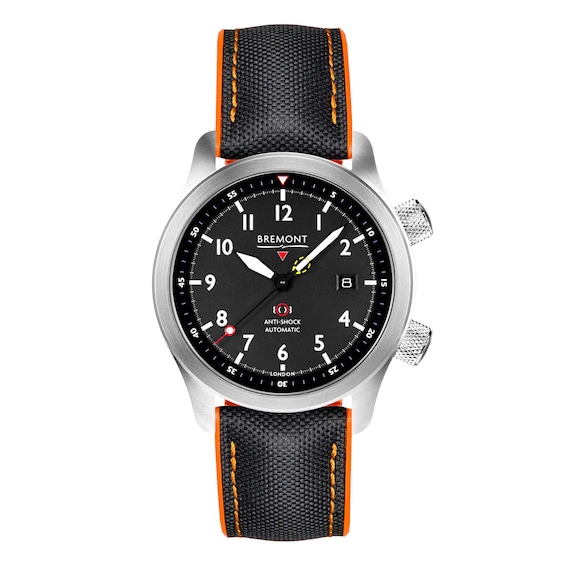 Bremont MBII-BL Men’s Black & Orange Rubber Strap Watch