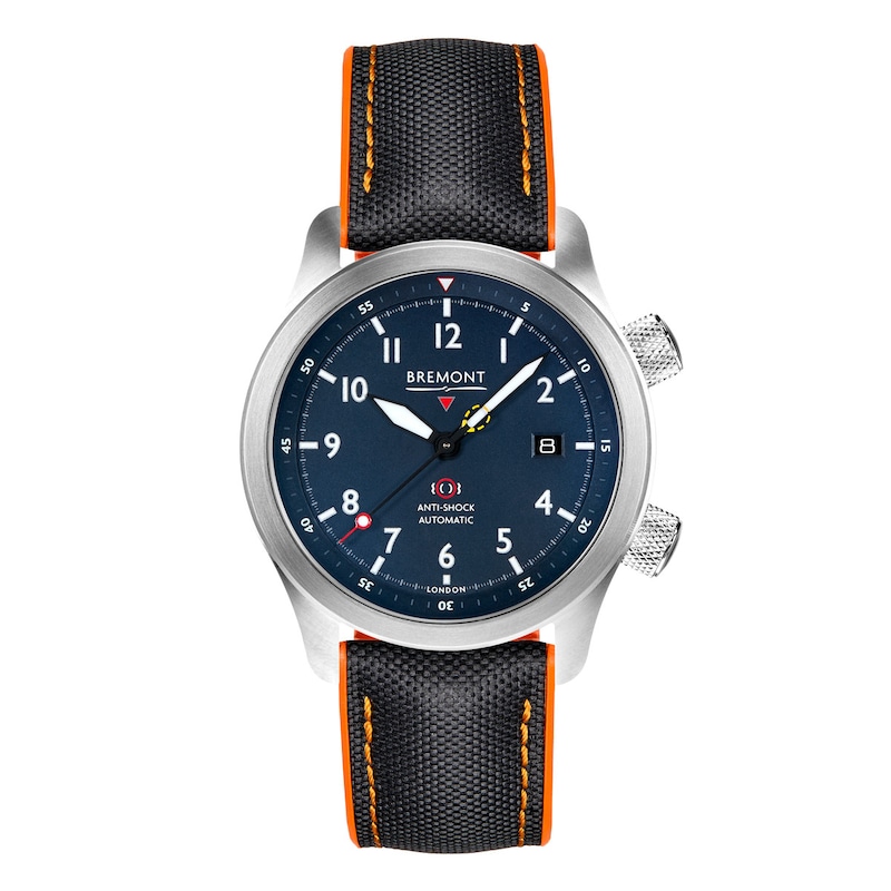 Bremont MBII-BL Men's Blue Dial Blue & Orange Fabric Strap Watch