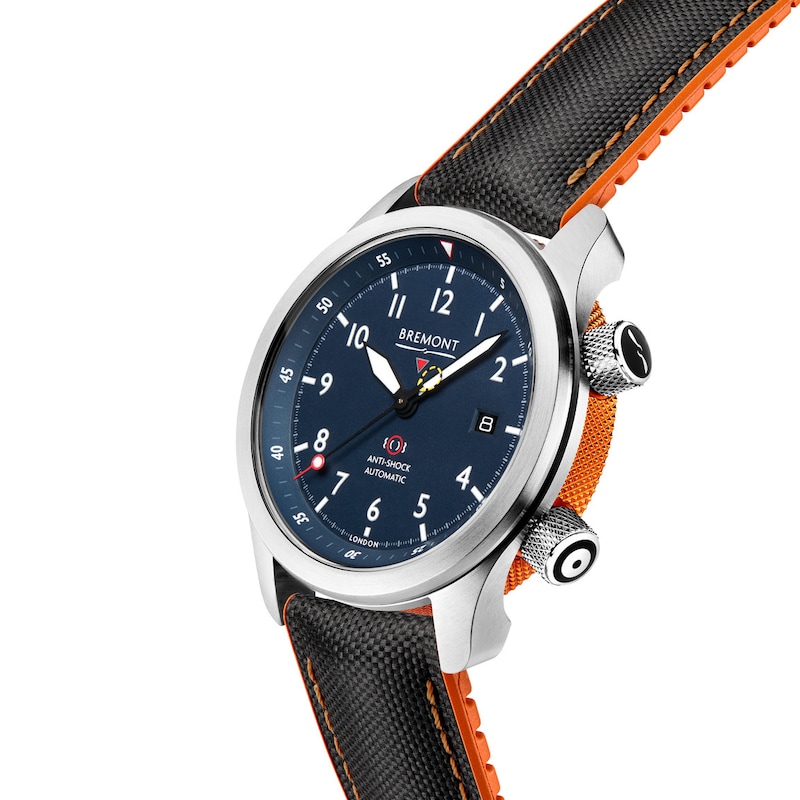 Bremont MBII-BL Men's Blue Dial Blue & Orange Fabric Strap Watch