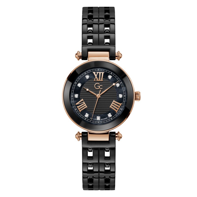 Gc PrimeChic Ladies' Black Ceramic Bracelet Watch