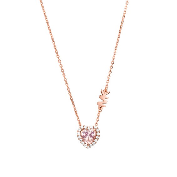 Michael Kors Brilliant Rose Gold Plated CZ Heart Pendant