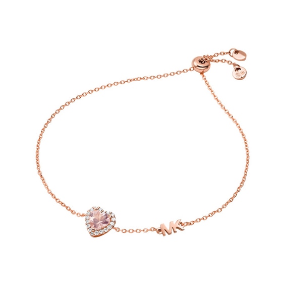 Michael Kors Brilliance Rose Gold Plated CZ Heart Bracelet