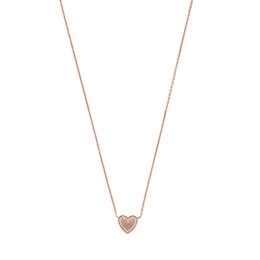 Emporio Armani Rose Gold Plated Silver CZ Heart Necklace