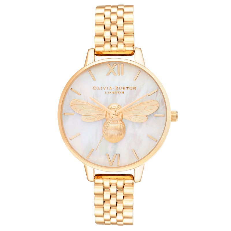 Olivia Burton Lucky Bee Yellow Gold-Tone Bracelet Watch