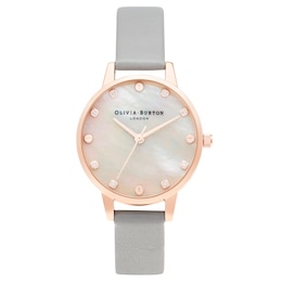 Olivia Burton Classic Ladies' Grey Leather Strap Watch