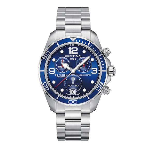 Men's Certina Ds Action Blue Dial & Stainless Steel Bracelet Watch