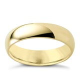 9ct Yellow Gold Court Wedding Ring - 2mm To 8mm Heavy Band, Fully Hallmarked UK