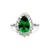 Thumbnail Image 0 of CARAT* LONDON Eleanor Silver Green Stone Ring - Size N