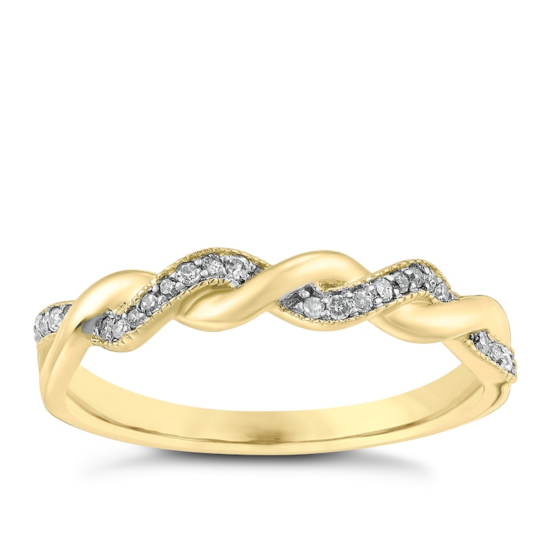 9ct Yellow Gold 0.10ct  Diamond Ring