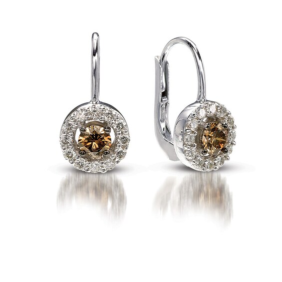 Le Vian 14ct White Gold & 0.80ct Choc Diamond Earrings