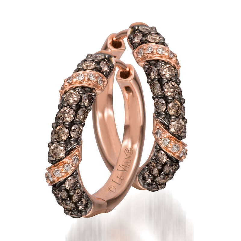 Main Image 1 of Le Vian 14ct Rose Gold 0.95ct Choc Diamond Earrings
