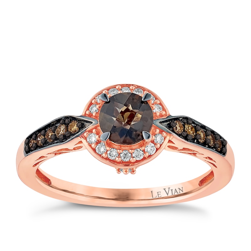 Le Vian 14ct Rose Gold Quartz & 0.18ct Diamond Ring