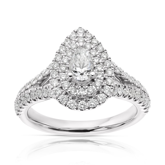 Vera Wang 18ct White Gold 0.95ct Total Diamond Pear Shaped R