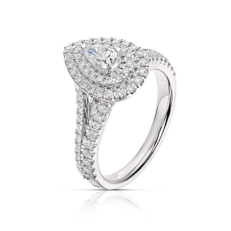 Vera Wang 18ct White Gold 0.95ct Total Diamond Pear Shaped Ring