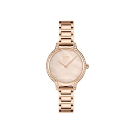 BOSS Gala Ladies' Crystal & Rose Gold Tone Bracelet Watch