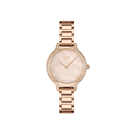 BOSS Gala Crystal Ladies’ Rose Gold Tone Bracelet Watch