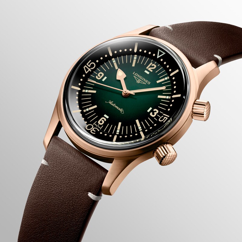 Longines Legend Diver Bronze Men's Brown Leather Strap Watch