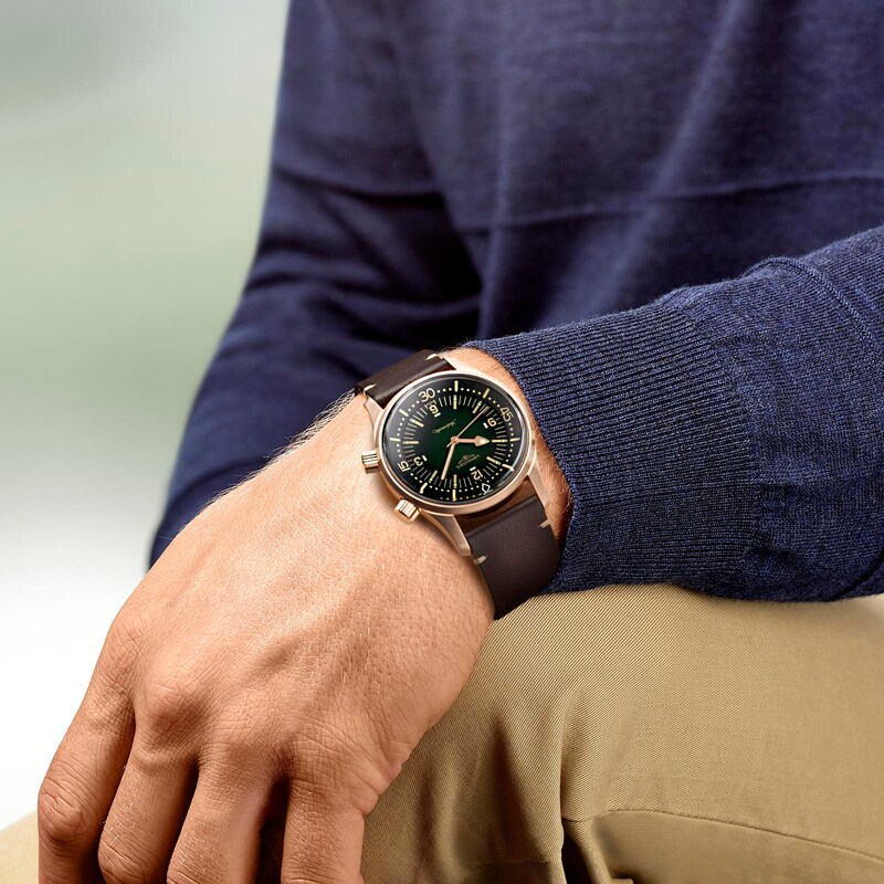 Longines Legend Diver Bronze Men's Brown Leather Strap Watch