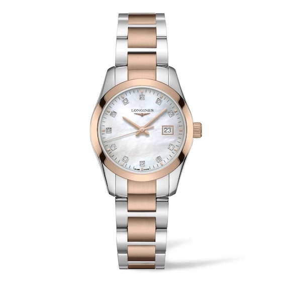 Longines Conquest Classic Diamond Ladies’ 29.5mm Mother of Pearl Dial Watch