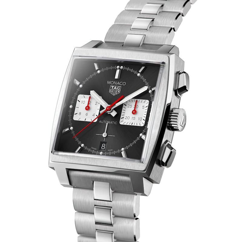 TAG Heuer Monaco Black Dial & Stainless Steel Bracelet Watch
