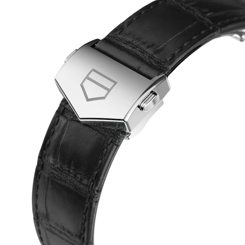 TAG Heuer Monaco Men's Black Leather Strap Watch