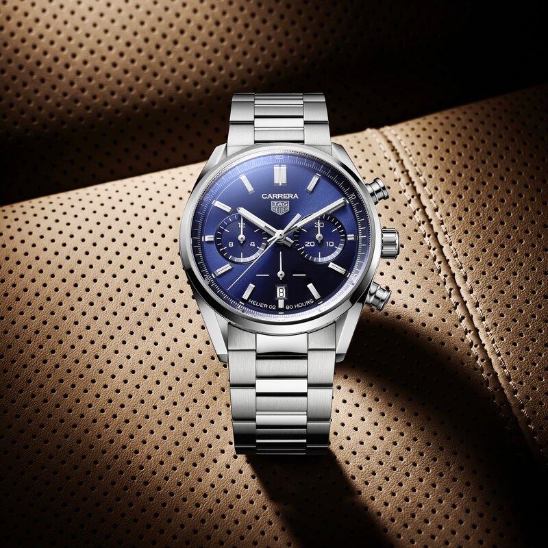 TAG Heuer Carrera Chronograph Blue Dial & Stainless Steel Watch