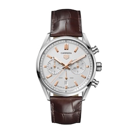 TAG Heuer Carrera Chronograph Brown Leather Strap Watch