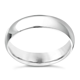 9ct White Gold 5mm Extra Heavyweight D Shape Ring