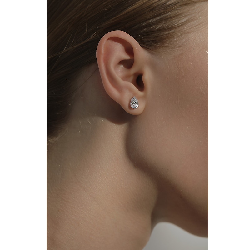 Main Image 3 of CARAT* LONDON 9ct White Gold Pear Shaped Stud Earrings