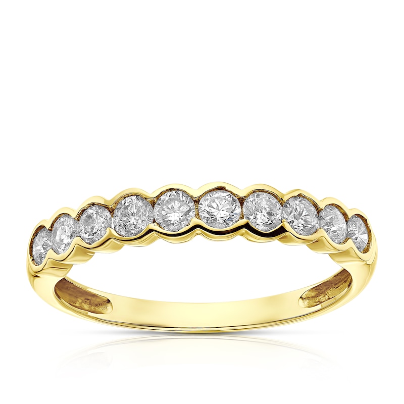 18ct Gold 0.50ct Diamond Flush Set Ring