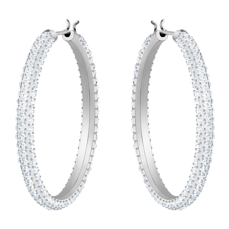 Swarovski Rhodium Plated Crystal Hoop Earrings
