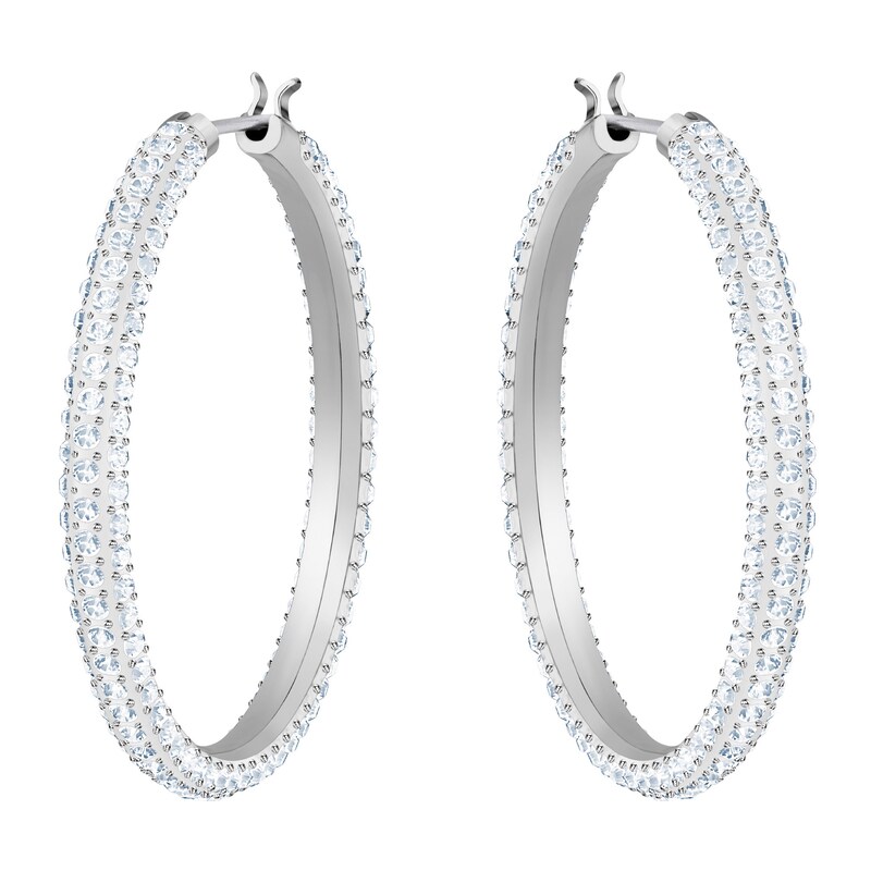 Swarovski Rhodium Plated Crystal Hoop Earrings