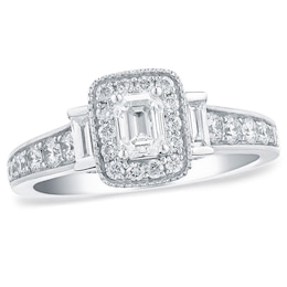 Vera Wang  Platinum 0.95ct Total Diamond Engagement Ring