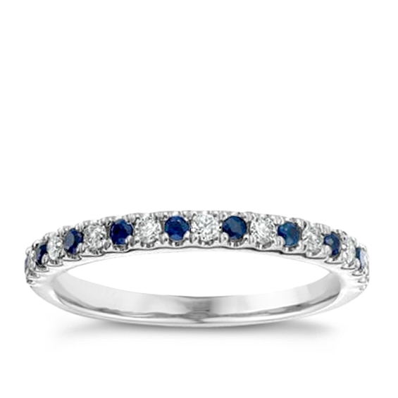 Vera Wang Platinum 0.12ct Total Diamond and Sapphire Ring