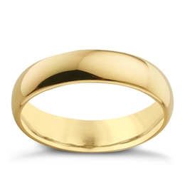 18ct Yellow Gold 5mm Super Heavyweight Court Ring
