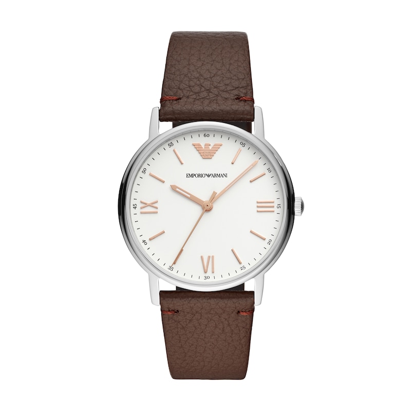 Main Image 1 of Emporio Armani Men's Brown Leather Strap Watch