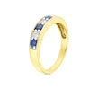 Thumbnail Image 1 of 18ct Gold Sapphire & 0.20ct Diamond Half-Eternity Ring