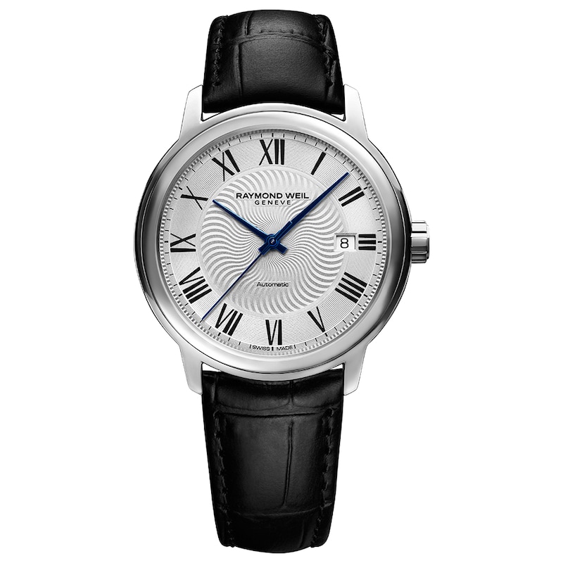 Raymond Weil Maestro Men's Black Leather Strap Watch