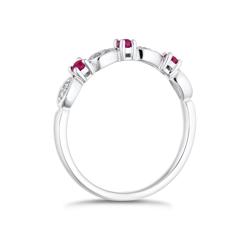 9ct White Gold Ruby & Diamond Eternity Ring