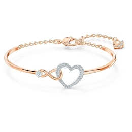 Swarovski Two Tone Crystal Infinity Heart Bracelet