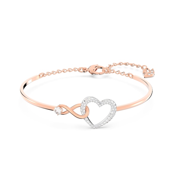 Swarovski Two Tone Crystal Infinity Heart Bracelet