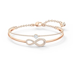 Swarovski Rose Gold Plated Crystal Infinity Bracelet