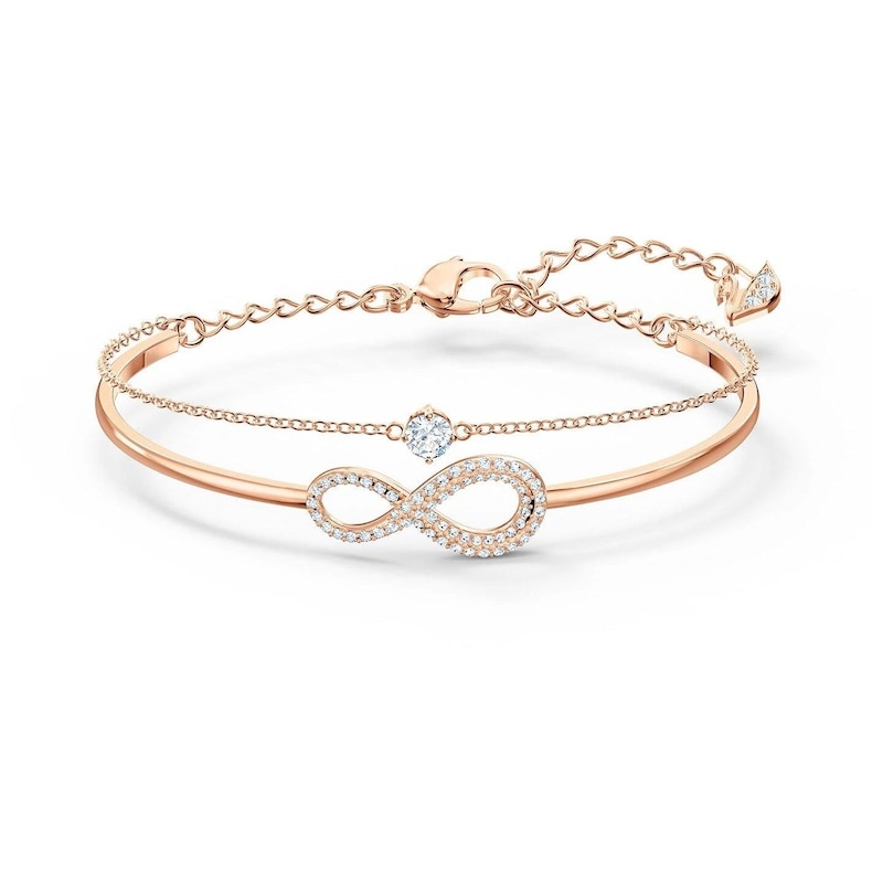 Swarovski Rose Gold Plated 7 Inch Crystal Infinity Bracelet
